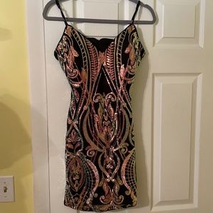 Windsor Black Mini Dress with Sparkly Design